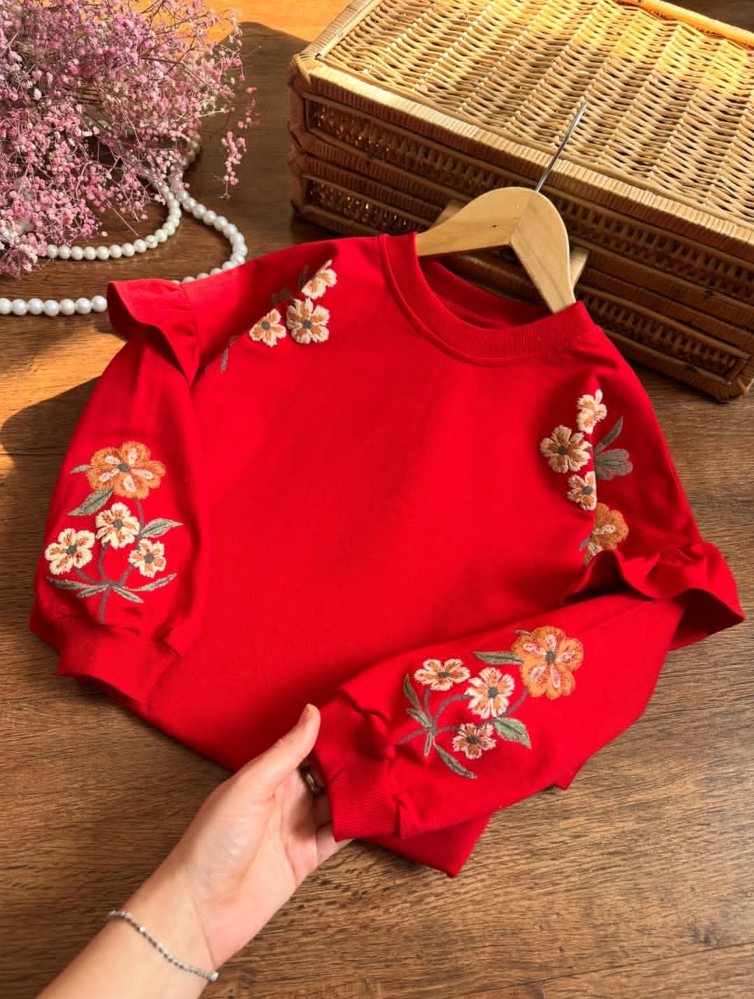 بلوز یلدایی چاپ پفکی  جنس دورس دو نخ فول لاکرا دخترانه برند دلوان