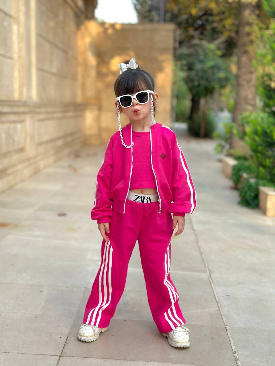 سه تیکه طرح سه خط ترند دخترانه  جنس دورس دونخ لاکرا برند طاروم