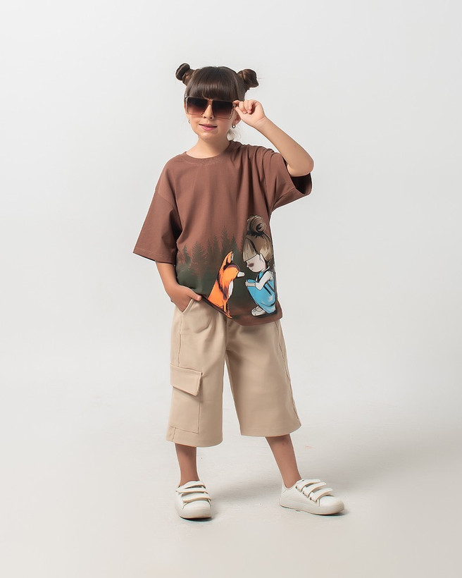 ست دخترانه برند ردلاین طرح دختر و روباه بسیار باکیفیت