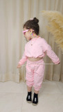 ست کراپ شلوار اسلش دخترانه کار وارداتی دورس پنبه بسیار قوی