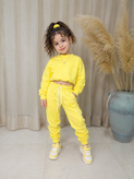 ست کراپ شلوار اسلش دخترانه کار وارداتی دورس پنبه بسیار قوی
